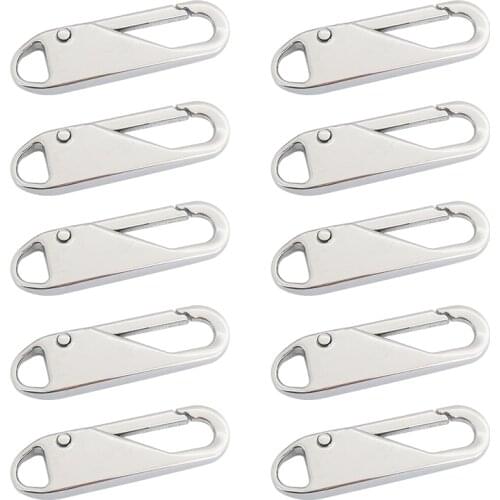 10Pcs Metal Zipper Head Repair Kit Puller Slider Replacement DIY Sewing Craft H3CF