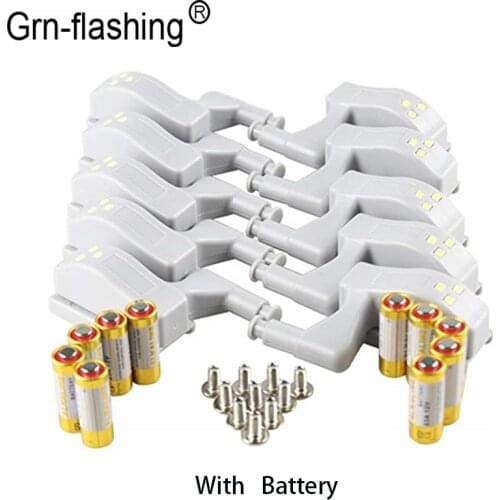10pcs Led Motion Sensor Cabinet Light 0.3W Cupboard Closet Wardrobe Door Inner Hinge Night Lamp for Kitchen Bedroom with Battery