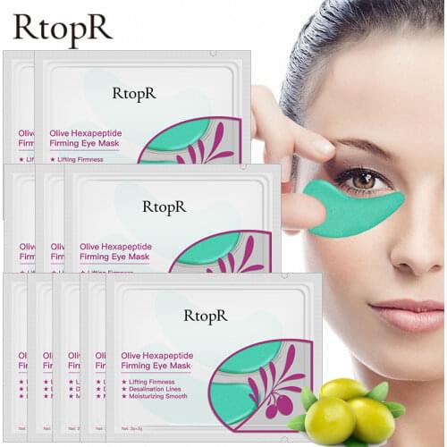5packs Olive Collagen Eye Mask Face Skin Care Eliminate Dark Circles Firming Anti Aging Eye Bag Dark Circles Puffiness Eye Care