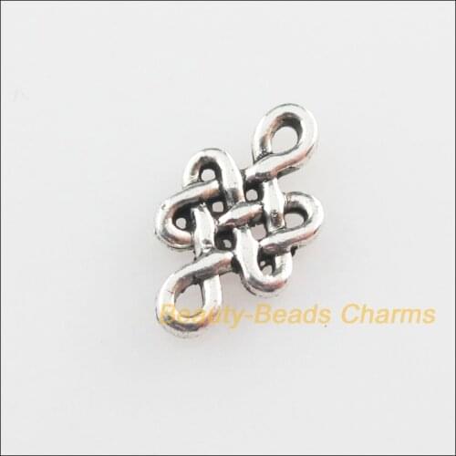 140 New Connectors Chinese Knote Tibetan Silver Color Charms 6x10.5mm