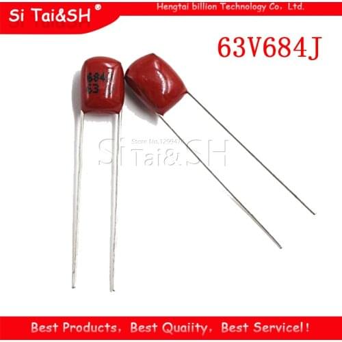 20PCS 684 63V 0.68UF Pitch 5mm 680nf 63V684J CBB Polypropylene film capacitor