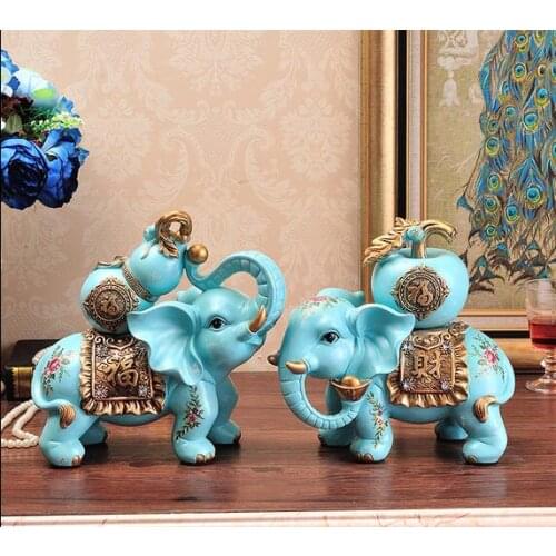 32cm Feng Shui Resin Elephant Office Crafts Decoration