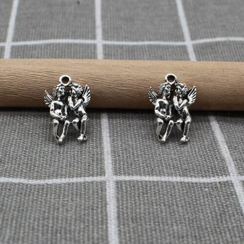 6Pcs Ancient Silver color 5*14*21mm Angel doll Charms Pendant For DIY Making Metal Choke Necklaces Handmade Jewelry X1881