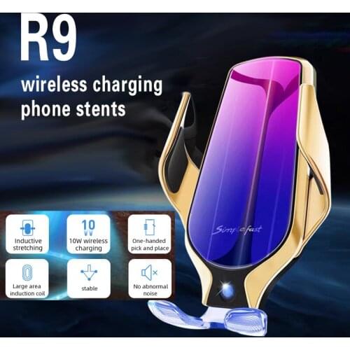R9 Automatic Clamping 10W Car Wireless Charger For iPhone Xs Huawei LG Infrared Induction Qi Wireless Charger Car Phone Holder