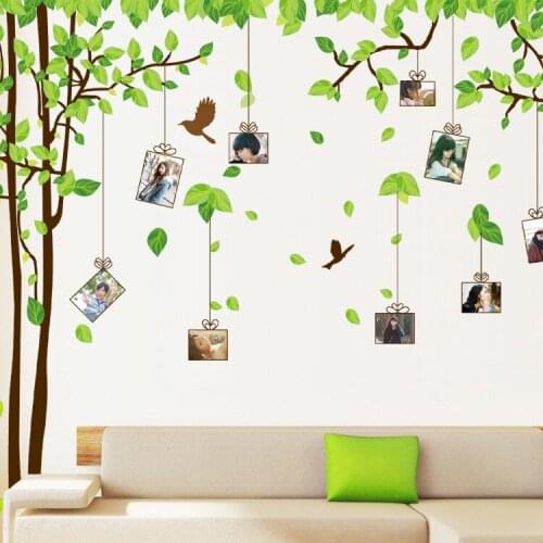 Free Shipping:Large 180*300cm 3d Diy Removable Family Photo Tree Vinyl Wall Sticker Mural Art Home Decoration Nature Wall Poster