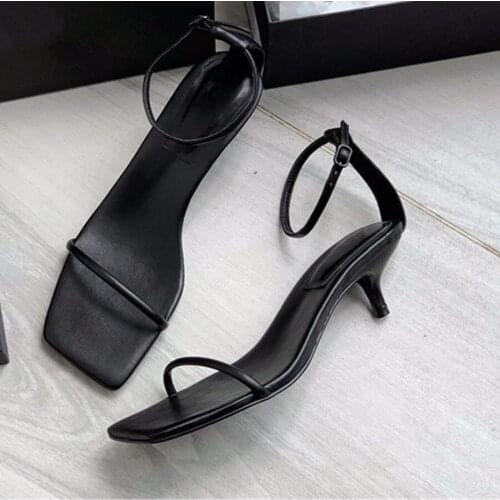 Jenny&Dave Sandals Women Shoes England Style Office Lady Fashion Simple Party Sandals Women Sheep Sexy Thin Heel Shoes Woman