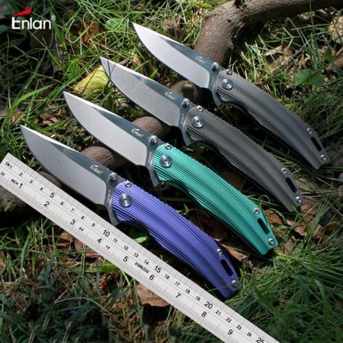 Enlan 2020 New EW102 Titanium Alloy Folding Knife Outdoor High Hardness Folding Knife Camping Survival knife Convenient Knife