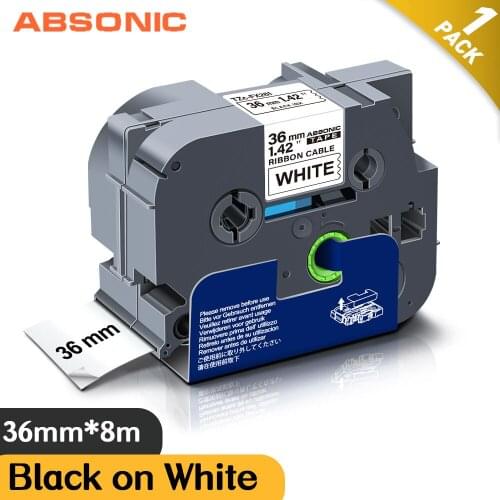 Mixed Size TZe-FX211 TZe-FX221 TZe-FX231 TZe-FX241 TZe-FX251 TZe-FX261 Black on White Cable Label Tapes for P-touch Label Maker