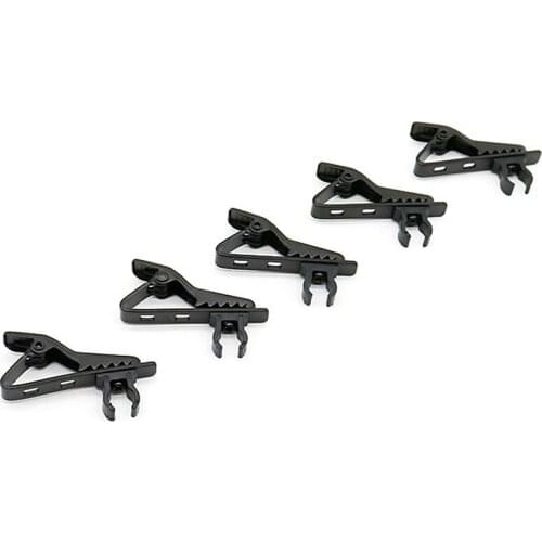 HFES 5Pcs Microphone Iron Clip Tie C-Type Mic Lapel Microphone Accessories for Collar Clips for Condenser Microphones
