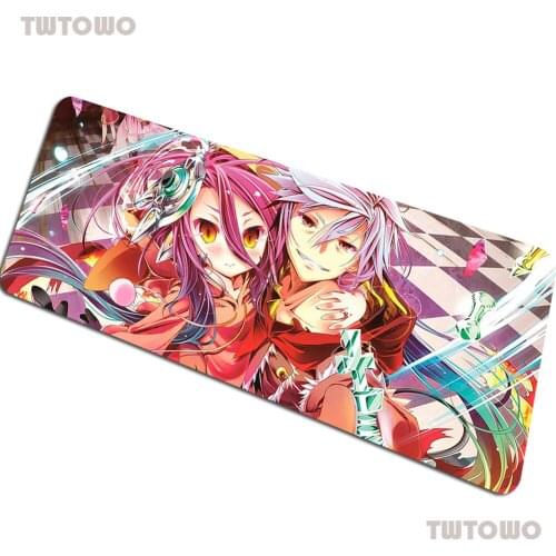 No Game No Life Mousepad 900x400x2mm Gaming Mouse Pad Locked Edge Gamer Mat Computer Desk Padmouse Keyboard Shiro Play Mats