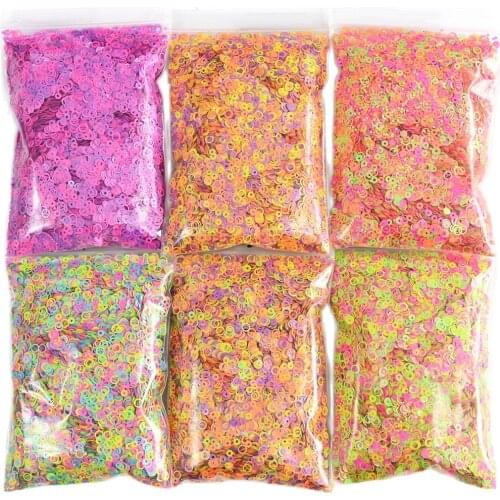50g/Bag Hollow Mix Size Nail Art Sequins Round Fluorescent Color Flakes Hollow Circle DIY Slice Manicure Neon Sequins 12Colors