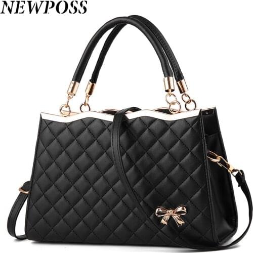 Hot Sale Fashion Women Leather Handbag Inclined Female Bow-knot Shoulder Bags Handbags Lady Shopping Tote Soft Messenger Bag Sac