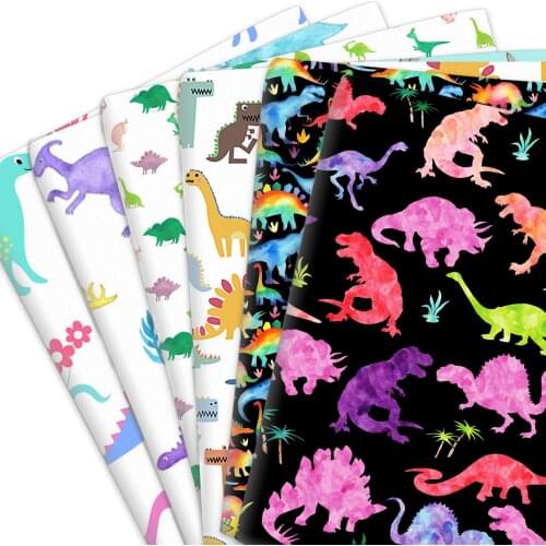 Cartoons Dinosaur 100% Or Polyester Cotton Fabric Patchwork For Quilt Tissue Kid Home Textile Sewing Doll Dress Curtain 50*145cm