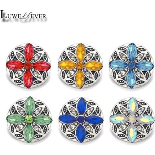 Luwellever Component w397 Cross Crystal 18mm Metal Snap Button For Bracelet Necklace Interchangeable Jewelry Accessorie Findings