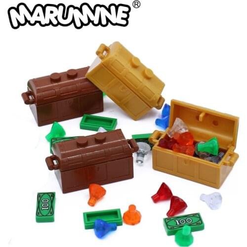 Marumine MM 4738 Chest 2 x 4 And MM 4739 Lid 2 x 4 Building Blocks Pirates Acrilic Box For Children Accessories For Models