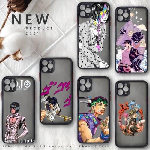 JOJO BIZARR ADVENTUR Phone Case Matte Transparent for iphone 11 12 pro mini XS XR X max 7 8 plus TPU Mobile bags coque shell