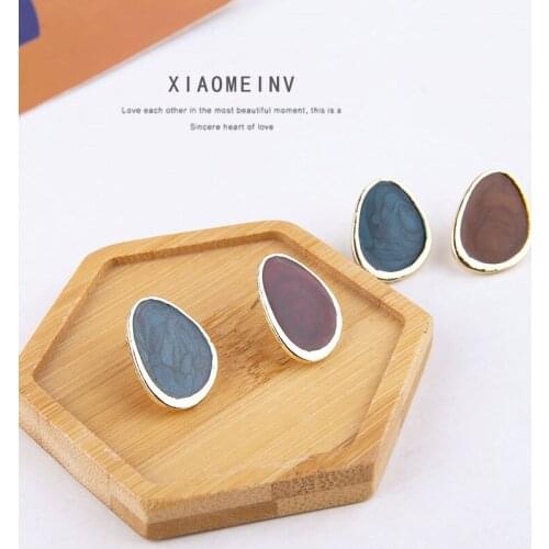 6pcs Fashion Statement Earrings 2020 Retro Smudge Irregular Geometric Stud Earrings For Women Modern Female Jewelry Accessories