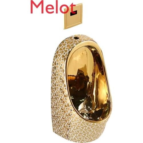 Wall-Mounted Automatic Induction European Gold Urine Cup Mens Wall-Mounted Urinal Ceramic Urinal Urinal Funnel