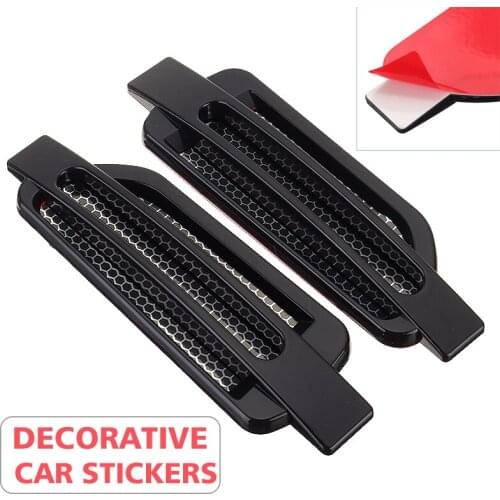New Arrival 2pcs Universal Black ABS Sport Shark Shape Side Fender Air Vent Cover Trim for Car Exterior Styling