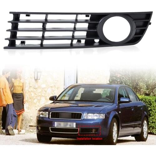 DWCX 8E0807681 Front Left Insert Bumper Fog Light Grille Protective Mesh for Audi A4 B6 2002 2003 2004 2005