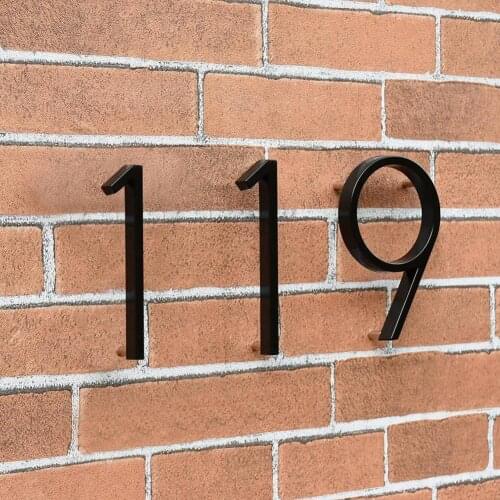 Floating House Number Metal Number Statue Modern Mailbox Numbers For Yard Street Door Decor Black Numbers Address Plaque