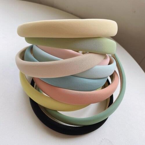 Simple and versatile solid color headband spring candy color sponge headband net infrared starting decoration Sen system female