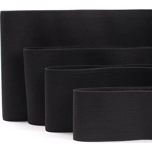10/15/20cm Black Crochet Elastic Band Strap for Dress Clothes Waist Rubber Band DIY Sewing Supply 3Meters