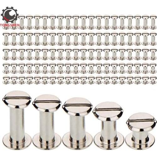 100Pcs Silver Chicago Screws Metal Screw Posts Nail Rivet Chicago Button for Chicago Screws Crafts Photo Album Accessories