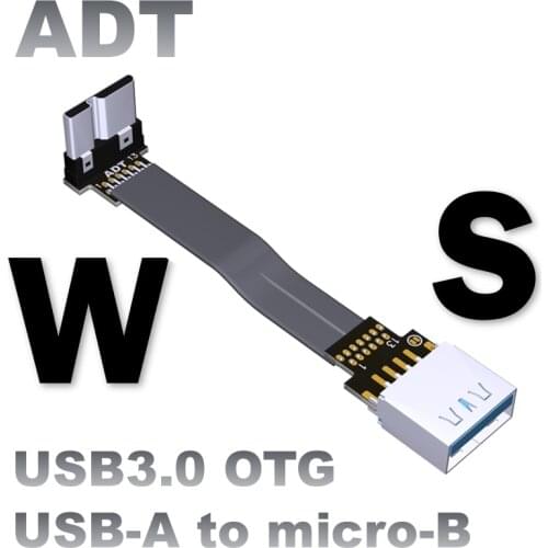 ADT USB 3.0 Micro-B To Type-A Male To Female Foldable Flat Thin Data Cable Support OTG For PC AV HDTV LCD FPV FFC 3D Multicopter