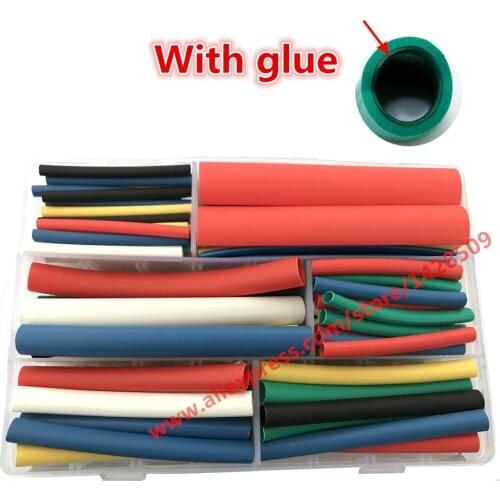 102pcs heat shrinkable tube with glue 3:1 Shrink the shrinkable tube with glue Cable Wire 6 Color 6 Size Waterproof Wrap Wire