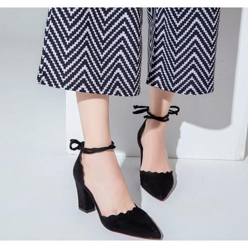 Women High Heels Brand Pumps Women Shoes Pointed Toe Buckle Strap Butterfly Sexy Party Shoes Wedding Shoes Plus Size U22-13