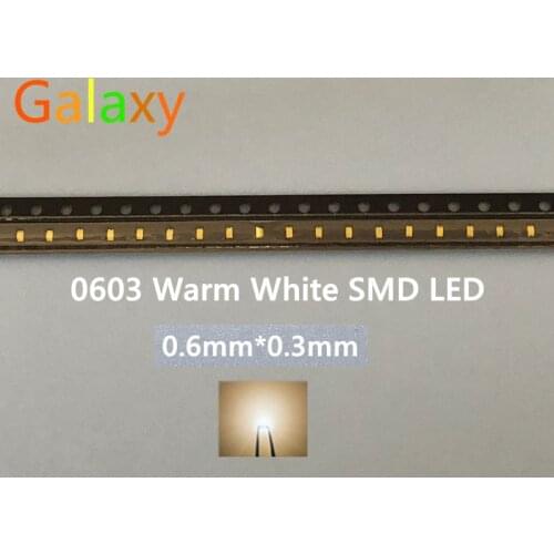 0603 Warm white Ultra Bright SMD SMT LED light-emitting diodes High quality New 1.6*0.8*0.6MM 2800-3500K/100PCS