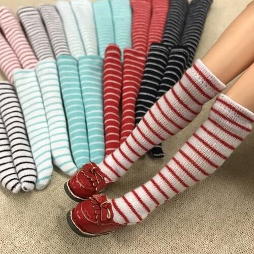 1 Pair Candy Color Stripe Socking for Blyth, Azone S, OB, Momoko, Barbis , Licca 1/6 Dolls Accessories