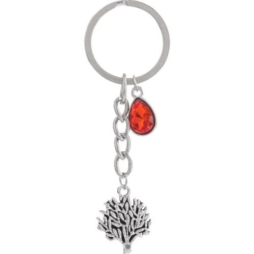 1PCS Women/Mens Fashion Christmas tree Charm 25mm Keychain Key Rings Alloy Charms Gifts 20 Colors You Choose
