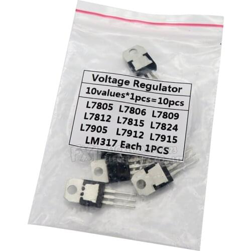 10value*1PCS=10PCS L7805 L7806 L7809 L7812 L7815 L7824 L7905 L7912 L7915 LM317T Transistor Assortment Kit Voltage Regulator