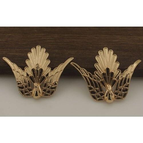 100pcs Brass Casted Orienetal Phoenix Charms Pendant 3 Loops High Quality DIY Women Bridal Head Jewelry Wedding Accessories