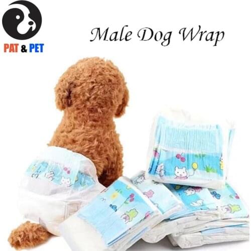12pcs Disposable Male Dog Wrap Super Absorbent Soft Pet Pee Diapers Including 4 Sizes - Extra Small, Small, Medium, Large