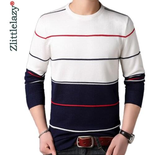2020 brand new casual knitted sweater men pullover clothing fashion tops clothes knit striped warm mens sweaters pullovers 91503