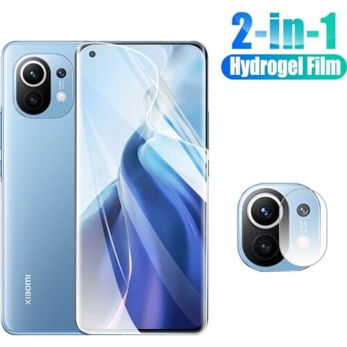 2in1 Full cove screen protector for xiaomi mi 11 10 pro 10pro protective Hydrogel Film on the for xiomi mi11 10Pro 11 not glass