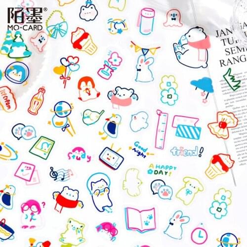 45 Sheets/Pack Kawaii Cute Penguin PET Stickers Diary Scrapbooking Label Stationery School Office Supplies Bullet Journal n848