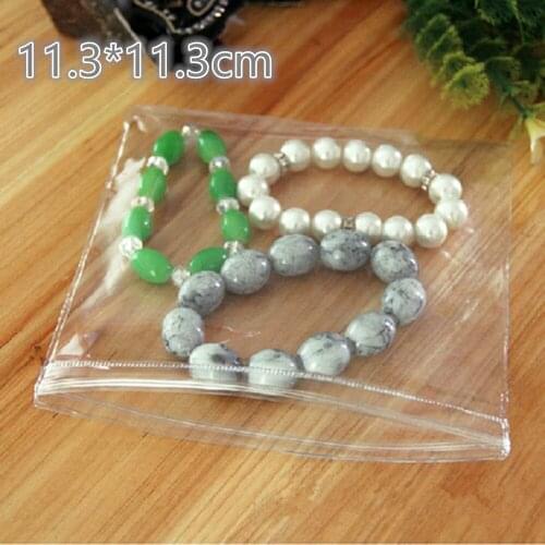 50Pcs/Lot 11.3*11.3cm Jewelry Ziplock Zip Lock Reclosable Clear Anti-oxidation Plastic Storage Bag PVC Jewelry Anti-tarnish Bags