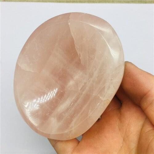 8-10cm Natural pink quartz crystal ashtray home decoration