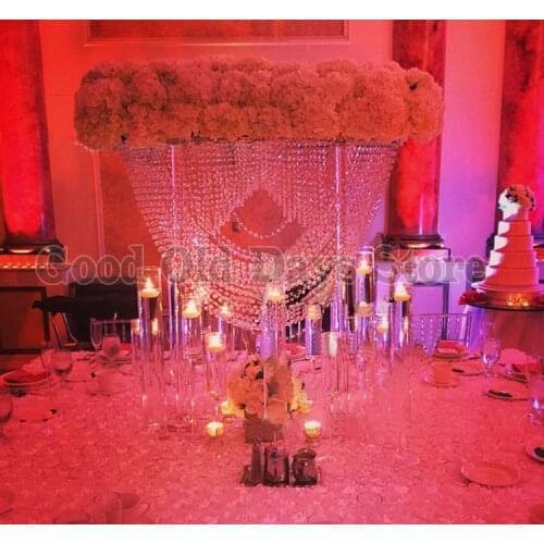80cm Tall Crystal Table Centerpiece flower stand Wedding Decoration