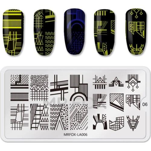 6.5*12.5CM Stainless Steel Abstract watercolor Graffiti Lines Image Nail Art DIY Image Printer Manicure Stencils Nail Stamping P