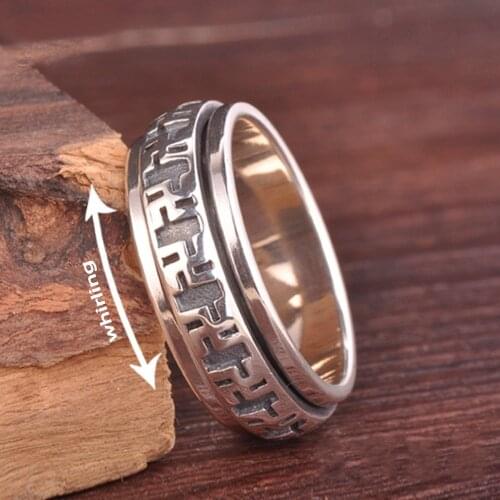 BOCAI New Creative style retro style Man ring real 100% S925 silver jewelry fashion classic transfer couple ring