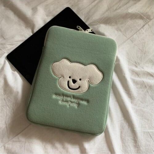 Tablet Case Cute Cartoon INS Cute Bear Embroidery Hand Holding Hablet ipad Laptop 11 inch Inner Bag for Girl Fashion Style