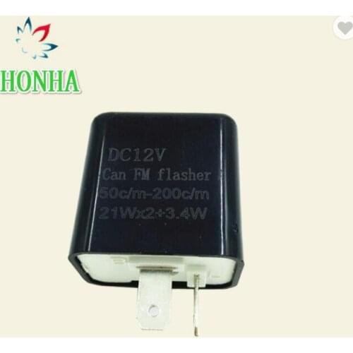 Black 2 Pin LED Turn Signal Flasher Car Relays Motorcycle Speed Adjustable DC 12V Can FM Flasher Relay 50c/m -200c/m