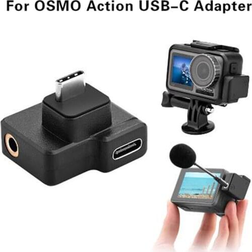 Action Dual 3.5mm USB-C Adapter for OSMO Action Camera Enhances Sound Quality While Charging Data Transmission