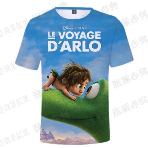 Disney Cartoon Anime Good Dinosaur 3D Print T Shirt Boy Girl Kid Summer Short Sleeve Cool Streetwear Men Women Children Tops Tee