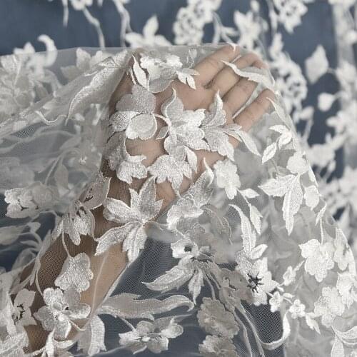Quality embroidery wedding bridal lace fabric diy material clothing dress fabric Decorative